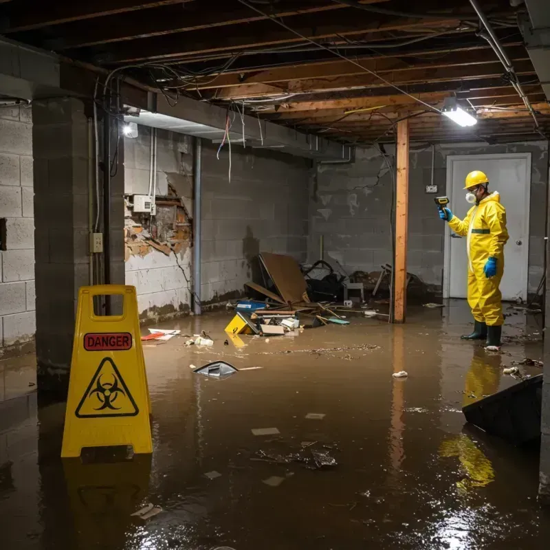 Flooded Basement Electrical Hazard in Hebron, OH Property